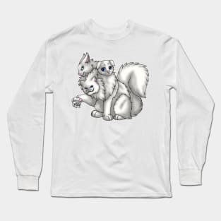 CerPURRus: White Long Sleeve T-Shirt